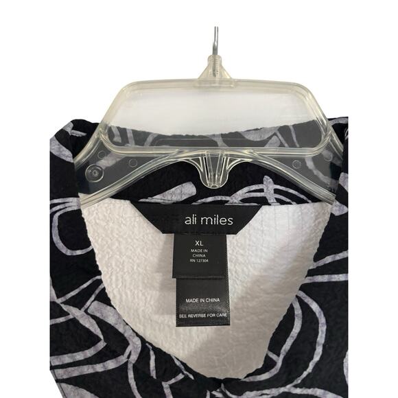 Ali Miles Tunic Top Womens XL Patches Rayon 3/4 Sleeve Art To Wear Artsy NEW - Picture 5 of 8